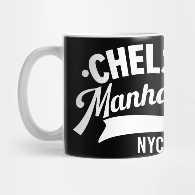 Chelsea Manhattan NYC- Minimal Neighborhood Typo Art by Boogosh